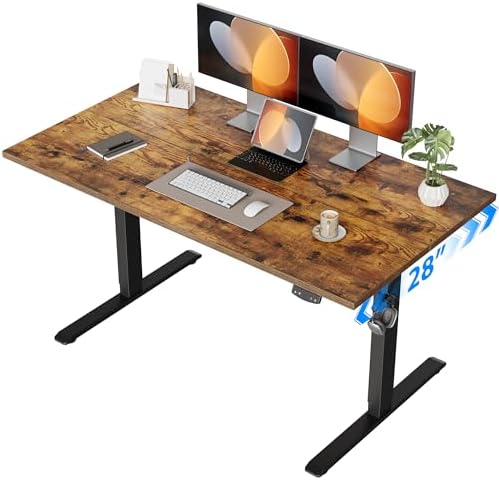 Agilestic 48*28 Inch Height Adjustable Electric Standing Desk, Rustic Brown by Agilestic