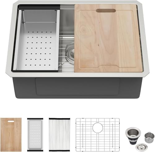 Kichae 25 Undermount Kitchen Sink Stainless Steel 16 Gauge Workstation by Kichae