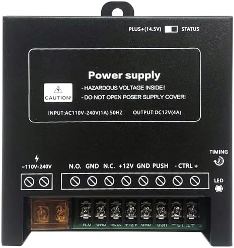 Access Control System 1200lb Electric Magnetic Door Lock Kit: RFID Keypad, Remotes, Exit Button, Close to Entry Keypad & ID Card with 110-240VAC to 12VDC Power Supply (500Kg / 1200LB Kits) - Image 2