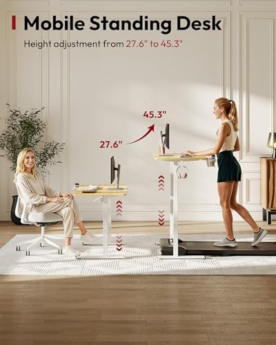 SANODESK 32''x20'' Gas-Spring Lifting Mobile One-Piece Standing Desk - Image 4