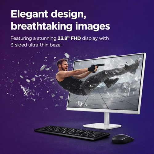 Lenovo 24" FHD All-in-One (AIO) Desktop - 16GB RAM - 512GB SSD - Intel Core - Office 365 for The Web | Stylish & Sleek - Stunning Display - Easy Task Management & Clear Calls - Fast & Quick Access - Image 2