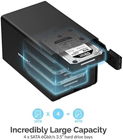 SABRENT 4-Bay USB-C 10Gbps Hard Drive Enclosure, Docking Station (DS-SC4B) - Image 6