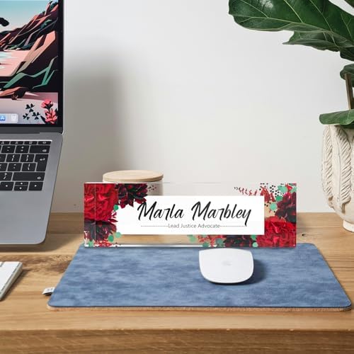 Personalized Acrylic Office Desk Name Plate with Name and Title Printing - Image 2