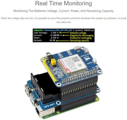Waveshare UPS HAT Compatible with Raspberry Pi 5V Uninterruptible Power Supply Multi Battery Protection Circuits Charge and Power Output at The Same Time - Image 5