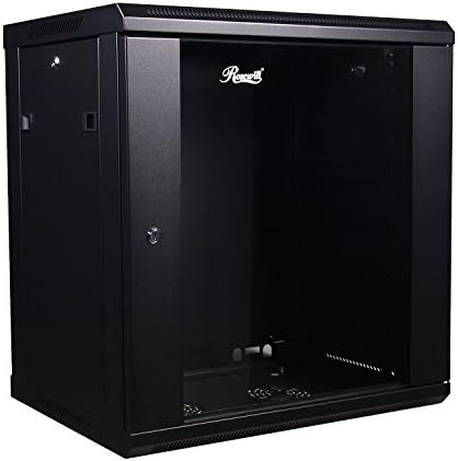 Rosewill Professional 12U Wall Mount Cabinet Enclosure 19-Inch Server Network Rack with Locking Glass Door 16-Inches Deep Black (RSWM-12U001) by RosewillInc