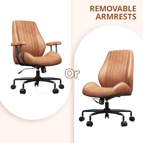 Ergonomic Home Office Chair Leather Desk Chairs with Adjustable Height - Image 6