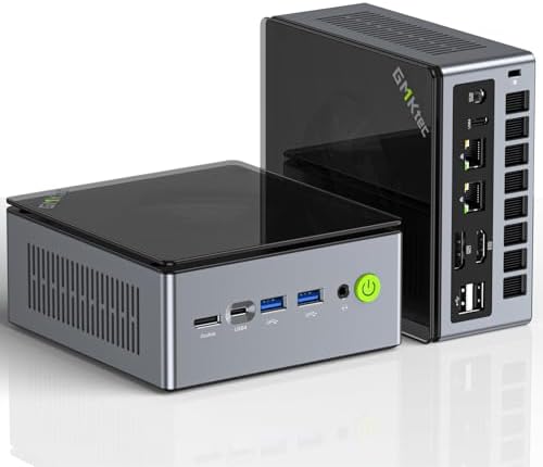GMKtec Gaming Mini PC AMD Ryzen 9 6950H 32GB DDR5 1TB SSD, Dual NIC LAN 2.5G, WiFi 6, USB3.2, USB-C 4.0, BT5.2, DP, HDMI, Dual Fan by GMKtec