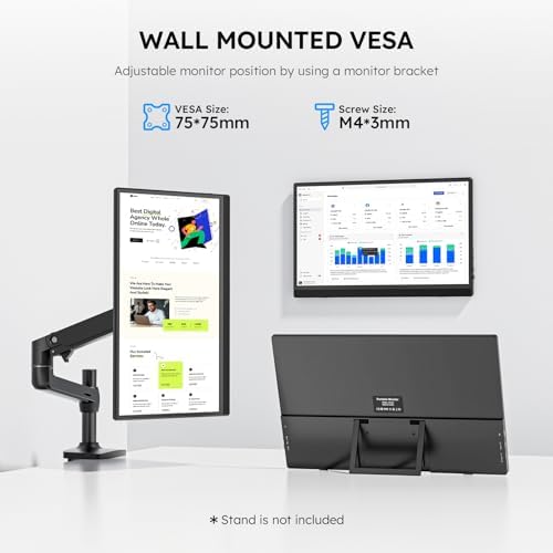 Portable Monitor for Laptop FHD 15.6" 1080P Ultra-Slim USB-C&HDMI - Image 2