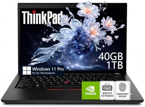 Lenovo ThinkPad P14s Mobile Workstation Laptop, 14" FHD IPS Anti-Glare Display, Intel Core i5-1135G7, 40GB RAM | 1TB SSD, NVIDIA Quadro T500 Graphics, Backlit Keyboard, Fingerprint, Windows 11 Pro by LENOVO