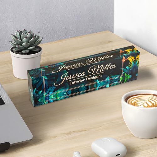 Personalized Acrylic Office Desk Name Plate with Name and Title Printing - Image 2