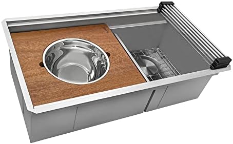 Ruvati 33-in Low-Divide Dual-Tier Workstation Kitchen Sink - RVH8255 - Image 4