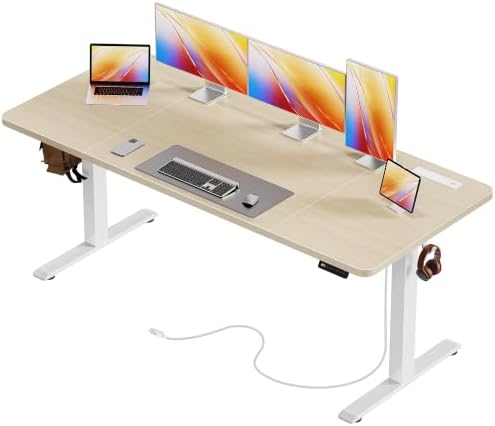 Huuger 63 X 24 Inch Electric Standing Desk with Power Outlets by Huuger