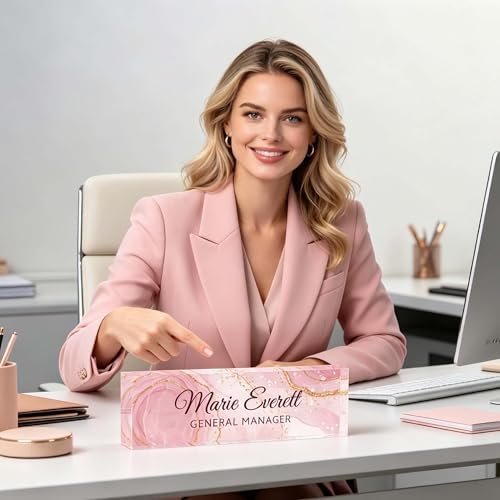 Custom Acrylic Name Plate for Desk, Personalized Office Decor - Image 3