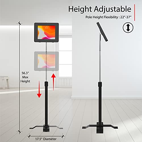 Compact Floor Stand – CTA Floor Stand w/Security Enclosure for iPad 11 (A16) - Pro 11-inch M4 - Air 11-inch M3- iPad 10th Gen - Galaxy Tab & More Tablets - Black (PAD-PARAAFS) - Image 4