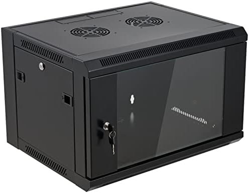 6U Wall Mount Server Cabinet Network Rack Enclosure Locking Glass Door by Tedgetal by Tedgetal