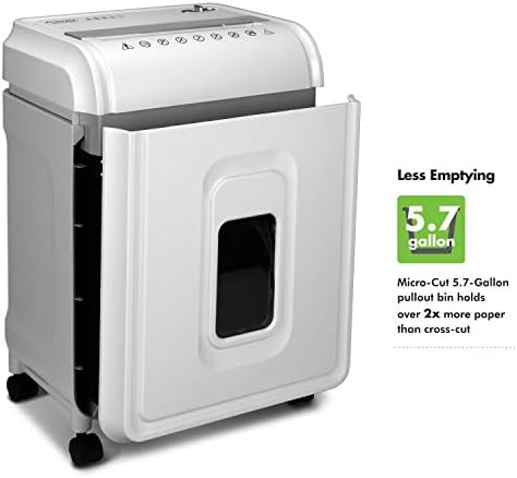 Aurora AU1480MA Professional Grade 14-Sheet Micro-Cut Paper and CD/Credit Card Shredder/ 30 Minutes Continuous Run Time, White/Gray - Image 4
