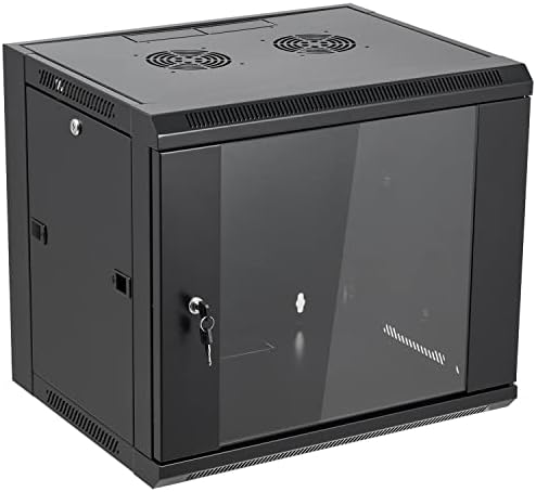 9U Wall Mount Server Cabinet Network Rack Enclosure Locking Glass Door by Tedgetal