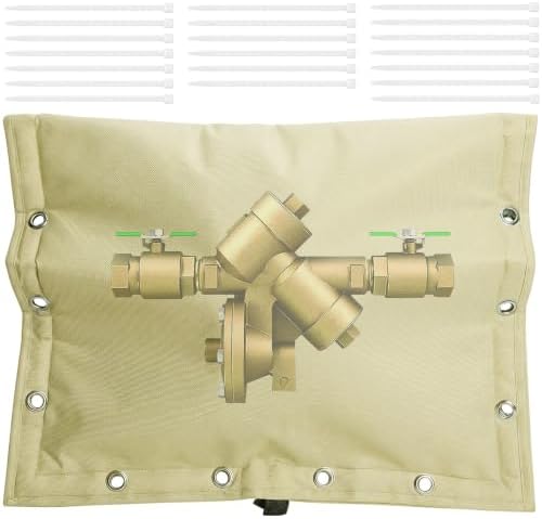 30"W x 24"H 3-Way Opening Backflow Preventer Insulation Cover (5°F), Beige by Sfcddtlg