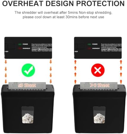 Woolsche Paper Shredder for Home,5 Sheet Desktop Cross Cut with 2.38-Gallon Basket Shredder,P-4 Security Level, 4-Mode Design, Shreds Paper/Credit Card - Durable, with Jam Proof Function for Home - Image 5