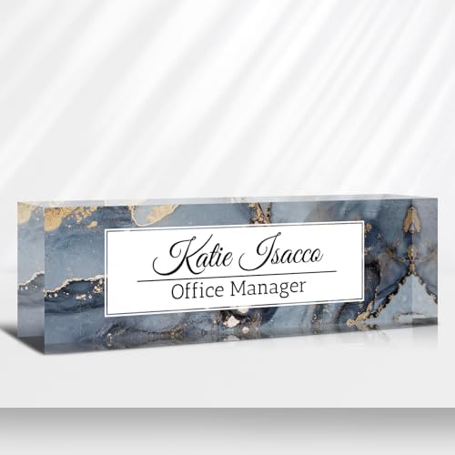 Desk Name Plate Personalized, Custom Name Plate for Desk, Acrylic Desktop Accessories, Office Gift & Decor for Women Men, Teacher Nurse Boss Employee Appreciation Gifts by PersonalizedGifts
