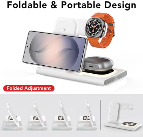 Wireless Charger for Samsung Charging Station, Foldable & Nightlight - Image 4