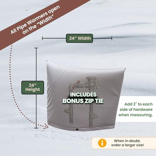 The Original Pipe Insulation Cover (5˚F) Winter Pipe Insulation (UV-Coated),Pump Cover, Sprinkler Irrigation Valve Cover, Backflow Preventer Freeze Protection (24W X 24H) - Image 2