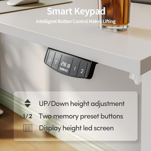 Agilestic 48 * 24 Inch Height Adjustable Electric Standing Desk, White - Image 6