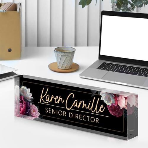 Custom Office Name Plate for Desk - Name Plate Personalized Gifts for Coworkers, Boss, Teacher, Social Worker - Acrylic Office Desk Decor for Women Men - Employee Appreciation Gifts (black) - Image 6