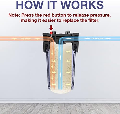 SimPure DB10C 10" *4.5" Whole House Water Filter Clear Housing - Image 6