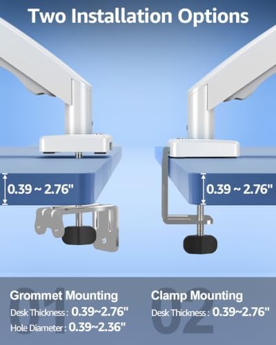 Single Monitor Mount for 32 27 24 22 inch Screen, Monitor Arm Holds 4.4-22 lbs, Monitor Desk Mount, Gaming & Home Office Use, VESA 75x75mm & 100x100mm, Pro White - Image 6