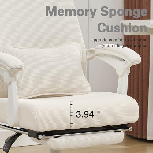Qulomvs Ergonomic Office Chair with Footrest Home Office Desk Chair with Headrest and Backrest Adjustable Mesh Computer Desk Chair with Wheels 360 Swivel Task Chair - Image 3