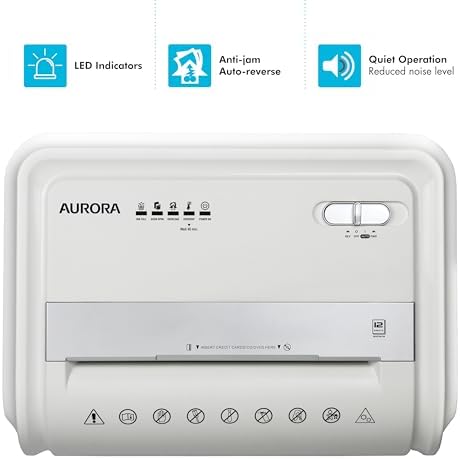 Aurora High-Security 12-Sheet Micro-Cut Paper/CD and Credit Card Shredder with 5.7 Gallon Pullout Basket / 60 Mins Running Time/Security Level P-4 - Image 5