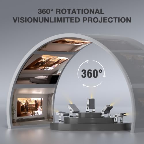 [2000 ANSI & Auto Focus]Light Silver Smart Mini Projector with WiFi and Bluetooth, XuanPad 4K Support Movie Projector, Portable Native 1080P Outdoor Projector with 360° Stand - Image 6