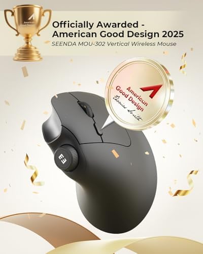 seenda MOU-302 Wireless Bluetooth Ergonomic Vertical Mouse with Volume Knob - Image 4