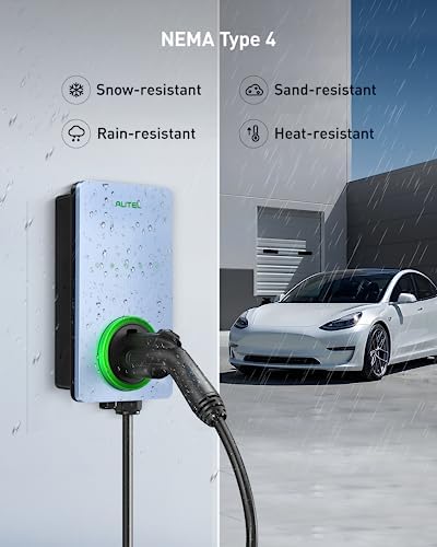 Autel Home Smart Electric Vehicle (EV) Charger up to 50Amp, 240V, Indoor/Outdoor Car Charging Station with Level 2, Wi-Fi and Bluetooth Enabled EVSE, Hardwired,25-Foot Cable,Sierra Blue - Image 5