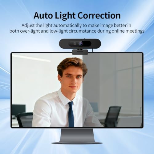 4K Webcam for PC, 8MP USB Webcam with Dual Noise-reducing Microphones, Picture-in-picture, Auto Framing, 5X Zoom, 92° Wide FOV, Auto Light Correction, Perfect for Conference, Video Callings, Streaming - Image 7