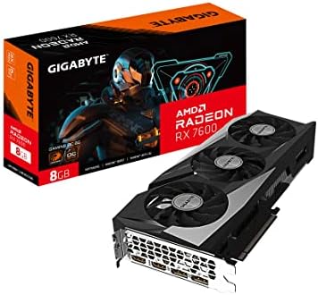 Gigabyte GV-R76GAMING OC-8GD Radeon RX 7600 Gaming OC 8G Graphics Card, 3X WINDFORCE Fans 8GB 128-bit GDDR6, Video Card by Unknown