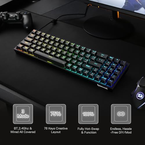 Redragon S136 Combo, K628 PRO 75% Wireless Gaming Keyboard + 7200 DPI Mouse - Image 2