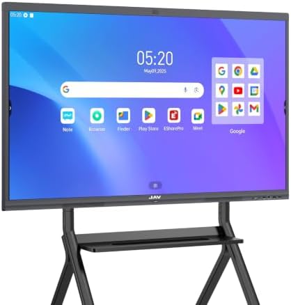 JAV 86 Inch Smart Board Pro, Google EDLA Certified 4K UHD Interactive Whiteboard for Classroom Office, Android 14, 8GB+128GB, 48MP AI Camera, Wi-Fi and Bluetooth by JAV