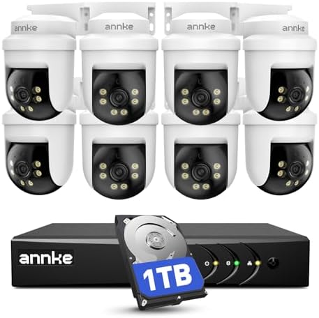 ANNKE 8 Channel Wired Security Camera System, 8 x 5MP Outdoor Cam, 1TB HDD by ANNKE