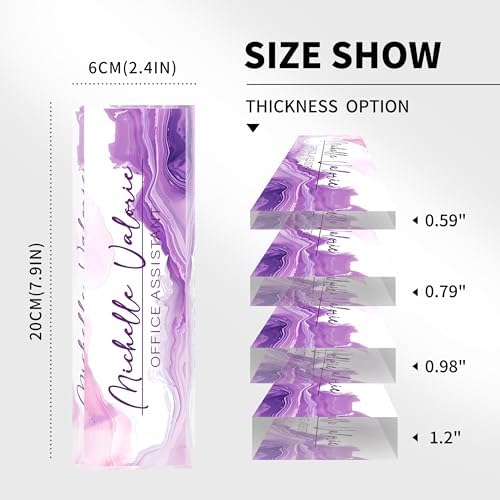 Name Plate for Desk-Personalized Name Plates for Desk-Name Plate Personalized for Office-Gifts for Teacher Boss Employee Appreciation Office Desk Decor (purple ink), MYDZBJMT1009 - Image 2
