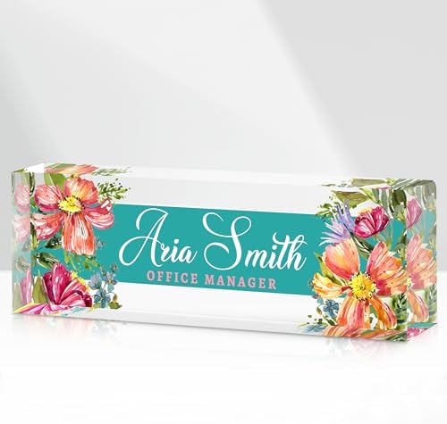 Custom Name Plate for Desk, Acrylic Desk Name Plate Personalized, Employee Appreciation Gifts, Office Desk Accessories for Woman Teacher Nurse, Coworker Gifts for Manager Assistant by DOCRAGI