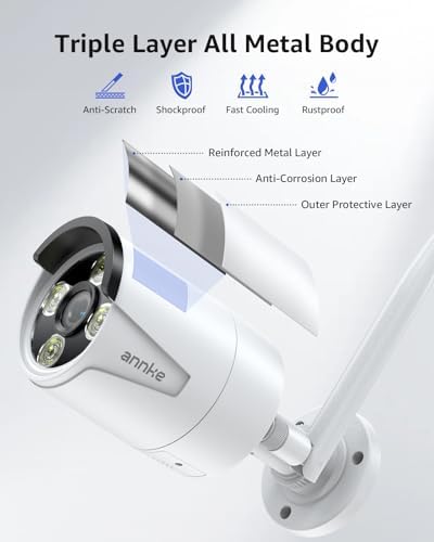 ANNKE Wireless Security Camera System, 7'' Touch Screen Monitor, 64GB SD - Image 2