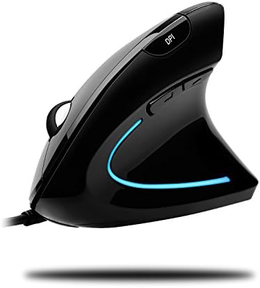 Adesso Wired Vertical Ergonomic Illuminated Optical USB Mouse, Black by Adesso