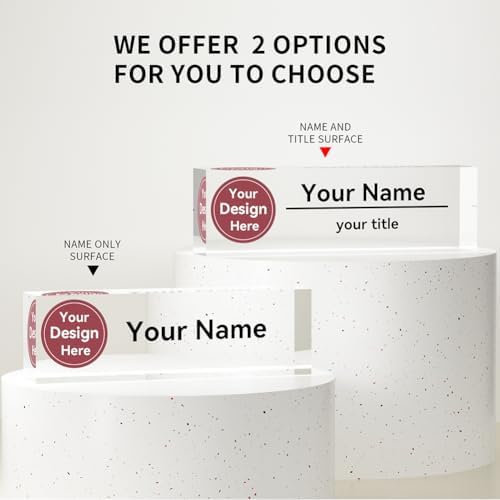 Desk Name Plate Personalized, Custom Name Plates for Desks, Office Desk Decor, Make Your Own Nameplate with Logo, Name Plates for Desks, Personalized Office Gift for Coworkers (Logo) 731 - Image 5