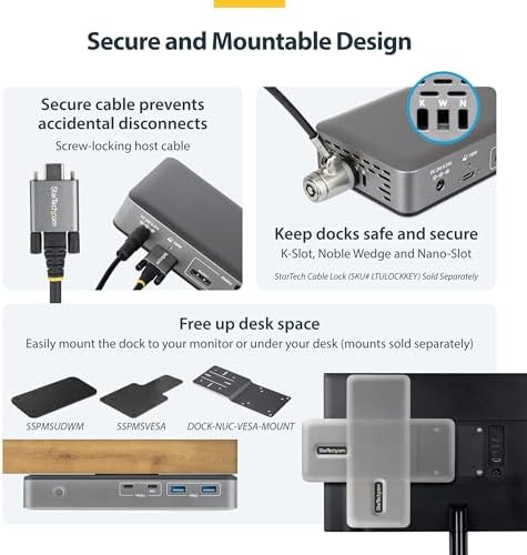 StarTech Driverless USB-C Triple 4K Windows Dock, DisplayPort & HDMI, 100W - Image 6