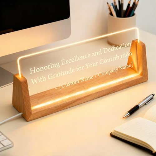 Personalized LED Name Plate for Desk, Light Up Acrylic Office Decor - Image 3