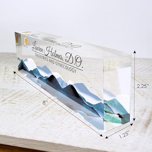 ARTBLOX Personalized Acrylic Desk Name Plate, Mountains Design - Image 4