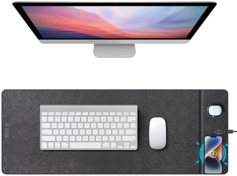 Dual Wireless Charging Mouse Pad, Magnetic 15W, Black by Hi-HONX