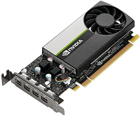 PNY NVIDIA T1000 8 GB Professional Graphic Card 8GB GDDR6 PCI Express 3.0 x16, Single Slot, 4X Mini-DisplayPort, 8K Support, Ultra-Quiet Active Fan (VCNT1000-8GB-PB) by PNY